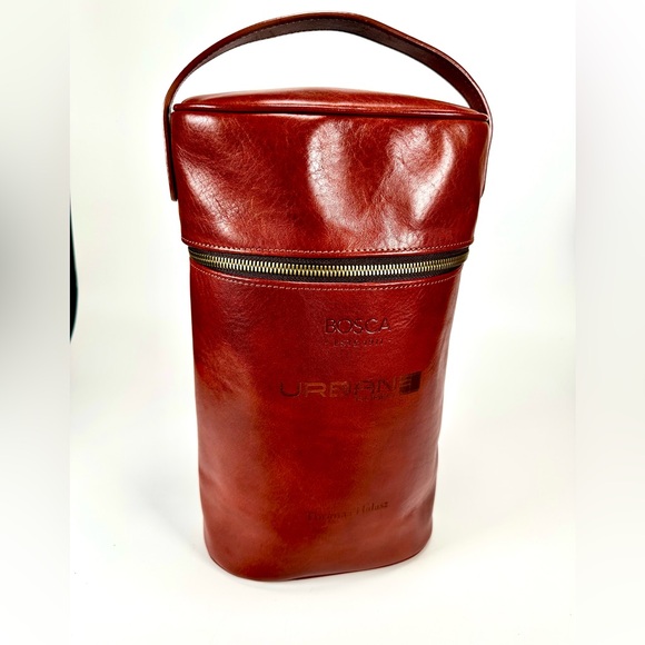 Bosca 2 Bottle Wine Leather Case - Picture 2 of 10